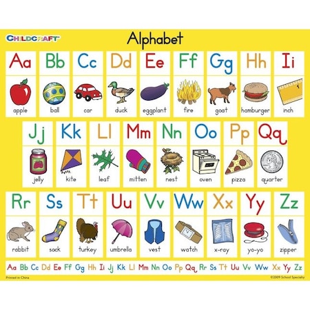 Childcraft Student Sized English Alphabet Charts, 11 x 9 Inches, Set of 25 PK CHARTS ALP 11